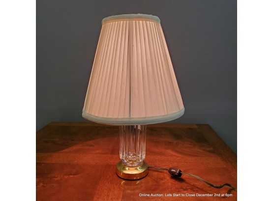 Small Waterford Brass And Crystal Table Lamp