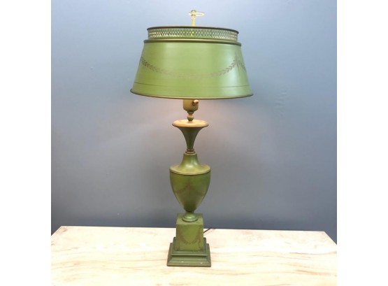 Ballister-form Lamp With Metal Body And Shade