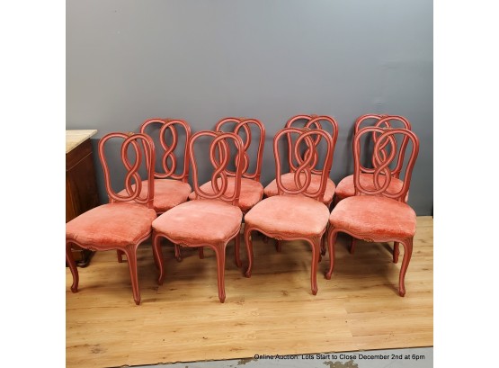 Set Of 8 Fabulous Pink Dining Chairs