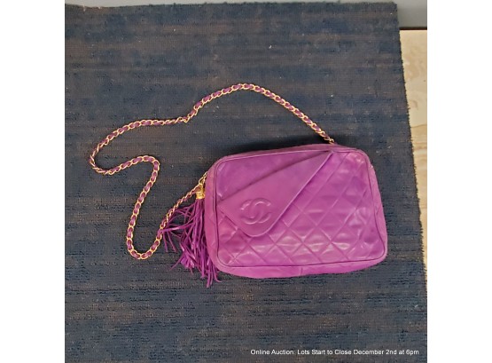 Purple Chanel Quilted Leather Purse