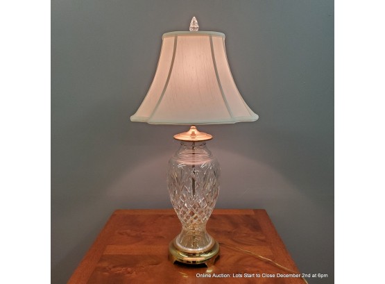Waterford Brass And Crystal Table Lamp With Crystal Finial