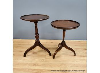 Two Small Round Pedestal Tables