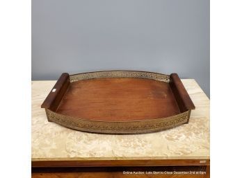 Wood And Brass Butlers Tray