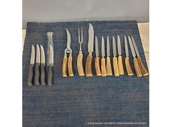 Antler Handled Knife Set And More