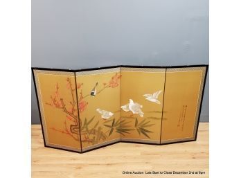 Chinese Folding Screen Birds And Floral Design