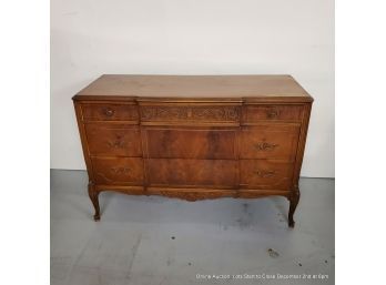 Three Drawer Dresser With Carved Detail