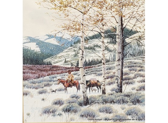 Dustin Lyon, Gouache On Paper, Snowy Landscape 1982