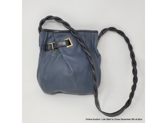 Chloe Ocean/Navy Leather Shoulder Bag, Brass Hardware