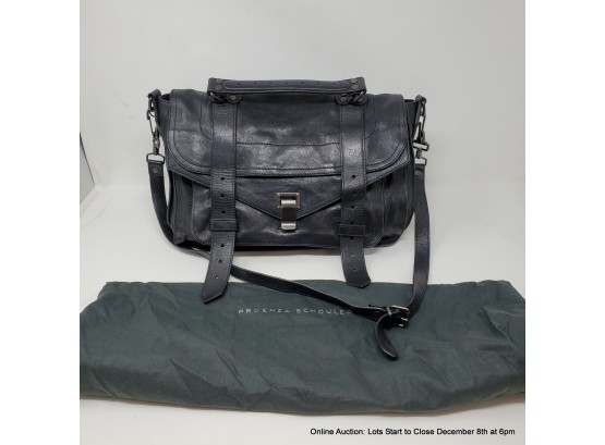 Proenza Schouler Black Leather Crossbody Messenger Bag With Dust Bag
