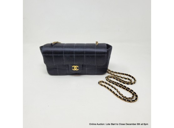 Chanel Camila Satin Quilted Crossbody Bag With Gold Hardware
