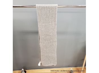 Moncler Grey Knit Wool/cashmere Blend Scarf