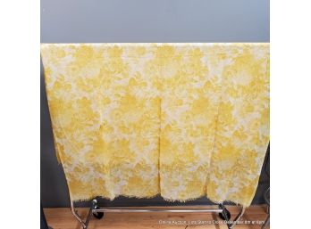 Stella McCartney Yellow Floral Print Wool Silk Blend