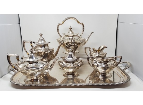 Reed & Barton 6- Piece Sterling Silver Coffee, Tea & Hot Water Service With Tray