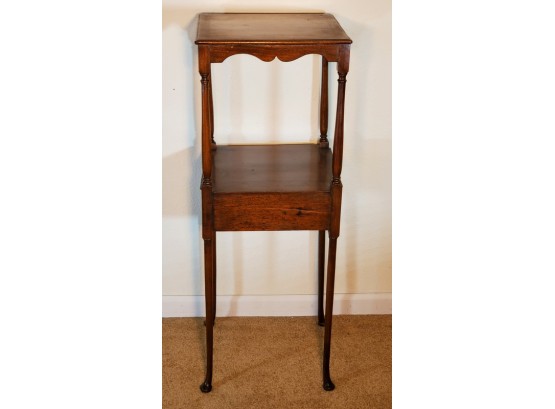 Georgian Period Mahogany Occasional Table With Slipper Feet And Stretcher Shelf