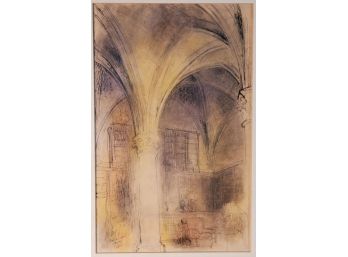 Olga Dormandi Pen & Ink Interior View Of Royaumont Abbey