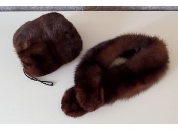 Mink Fur Stole And Muff