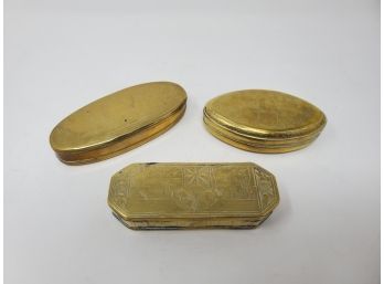 Three Brass Hinged Lid Boxes