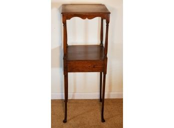 Georgian Period Mahogany Occasional Table With Slipper Feet And Stretcher Shelf