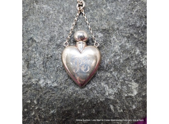 Penhaligon's Sterling Silver English Heart-Shaped Perfume Bottle Pendant