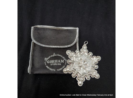 Gorham Sterling Silver 1971 Snowflake Ornament In Original Box