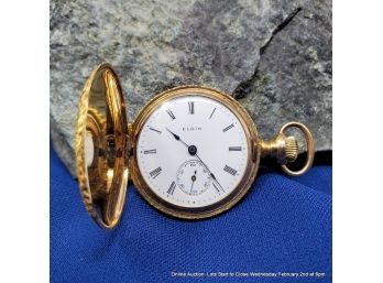 Elgin Keystone Ladies Pocket Watch 14K With Diamonds