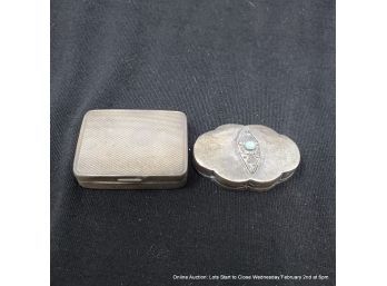 Pair Of Sterling Silver Pill Boxes