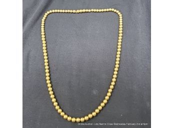 14kt Yellow Gold Bead Necklace On Chain 30 Grams, 23in.