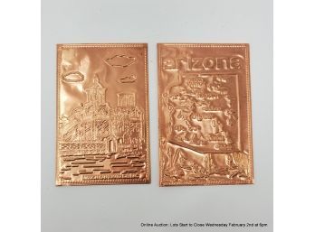 Two Copper-clad 'Kopper Kard' Arizona Postcards