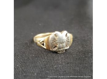 14kt Yellow & White Gold 32 Degree Masonic Ring 4grams