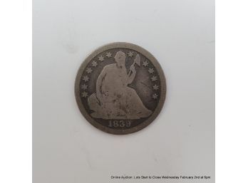 1839 Seated Liberty Half Dime Circulated, Ungraded