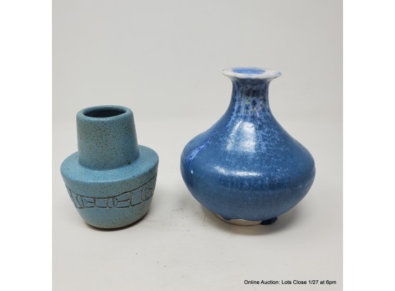 Two MCM Bud Vases Skegge Design Studio, Signed Studio Pottery