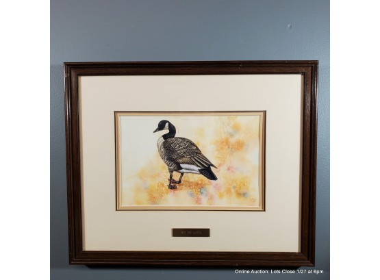 Susan LeBow Watercolor On Paper Of Canadian Goose, See You Later