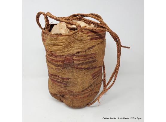 Antique Shigra Gathering Basket Likely From Ecuador