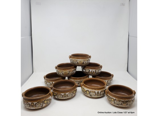 Arlene Mickelson (1938-2015) NW Inspired Stoneware Bowls 10pc.