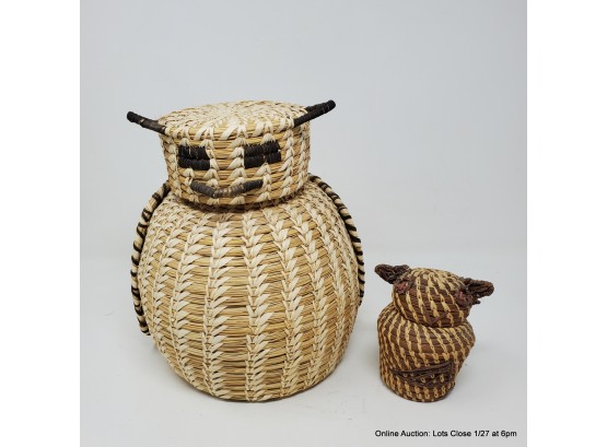 Pair Of Animal Form Papago Baskets