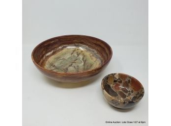 Two Turned Stone Bowls