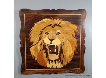 Inlaid Wood Lion