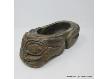 Carved Stone Frog Form NW Native Bowl Unsigned