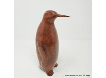 Carved Redwood Penguin By John Bennet