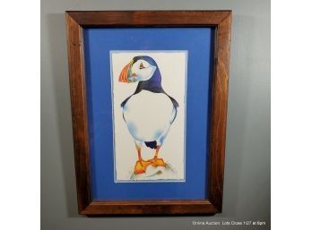 Barbara Wallace, Puffin, Watercolor On Paper