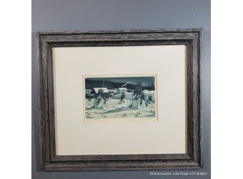 Kenneth J. Reeve, Aquatint Etching, 'winter Nocturne' Signed