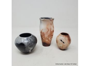Three Small Pottery Vases