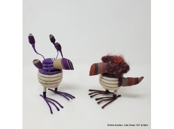 Pair Of Handmade Bird Characters By Danielle Bodine