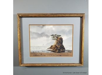 Les Barnett, 78', Watercolor On Paper, Shore Scene