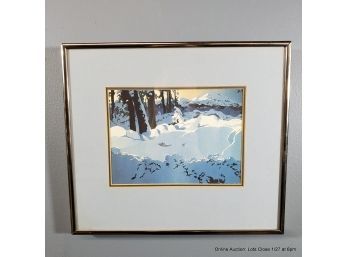 Byron Birdsall, Offset Lithograph Snowy Landscape