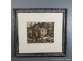 Kenneth J. Reeve, Aquatint Etching, 'the Old Mill' Signed
