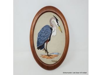 Carved Leather Heron By Thomas & Mary Felsburg
