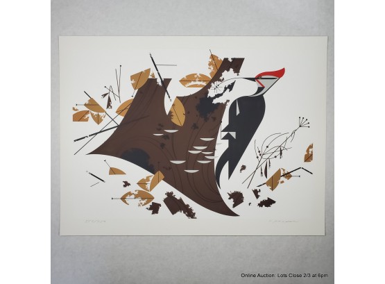 Charley Harper 1970 Antypasto (pileated Woodpecker) 553/750 Serigraph Pencil Signed 15.25x20.5'