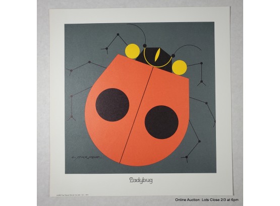 Charley Harper Ladybug Serigraph 1972 Unframed