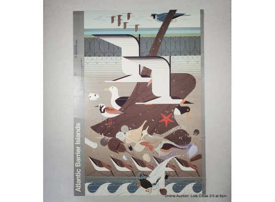 Charley Harper- Atlantic Barrier Islands Poster Unframed 23.5x16'